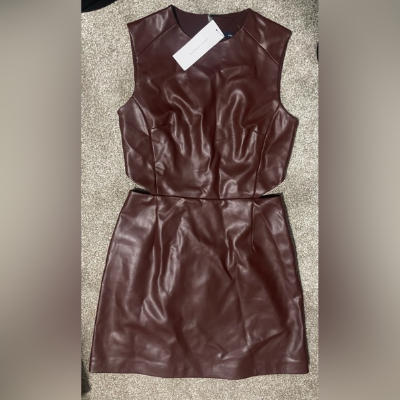 French Connection- Crolenda Faux Leather Cutout Dress - Picture 4 of 4
